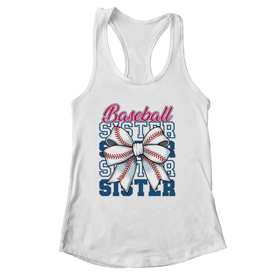 Baseball Sister Coquette Bow Biggest Fan Sport Lovers Girl Shirt & Tank Top | siriusteestore