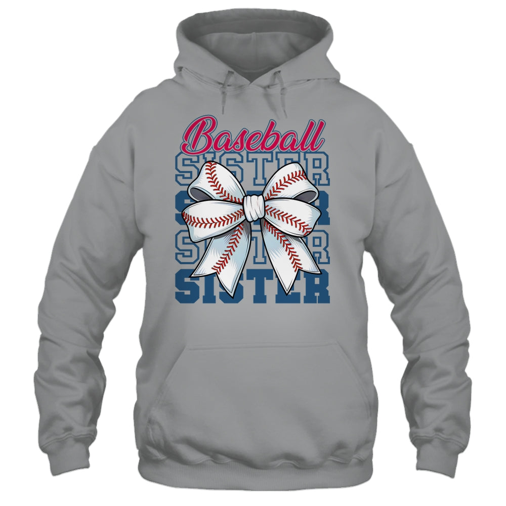 Baseball Sister Coquette Bow Biggest Fan Sport Lovers Girl Shirt & Tank Top | siriusteestore