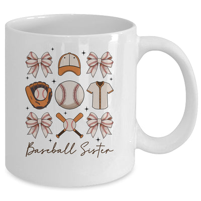 Baseball Sister Coquette Bow Fan Girls Cheer Baseball Mug | siriusteestore