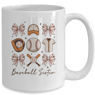 Baseball Sister Coquette Bow Fan Girls Cheer Baseball Mug | siriusteestore