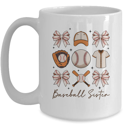 Baseball Sister Coquette Bow Fan Girls Cheer Baseball Mug | siriusteestore
