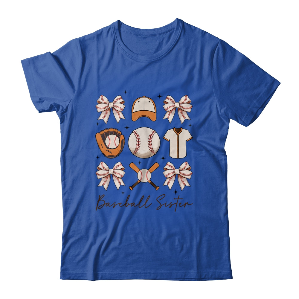 Baseball Sister Coquette Bow Fan Girls Cheer Baseball Shirt & Tank Top | siriusteestore