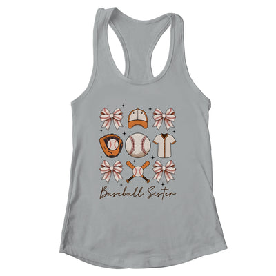 Baseball Sister Coquette Bow Fan Girls Cheer Baseball Shirt & Tank Top | siriusteestore