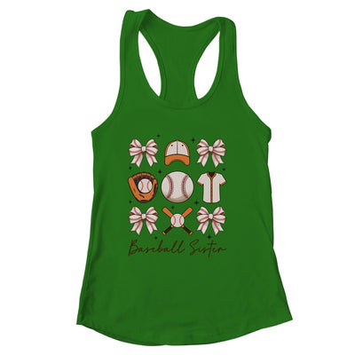 Baseball Sister Coquette Bow Fan Girls Cheer Baseball Shirt & Tank Top | siriusteestore