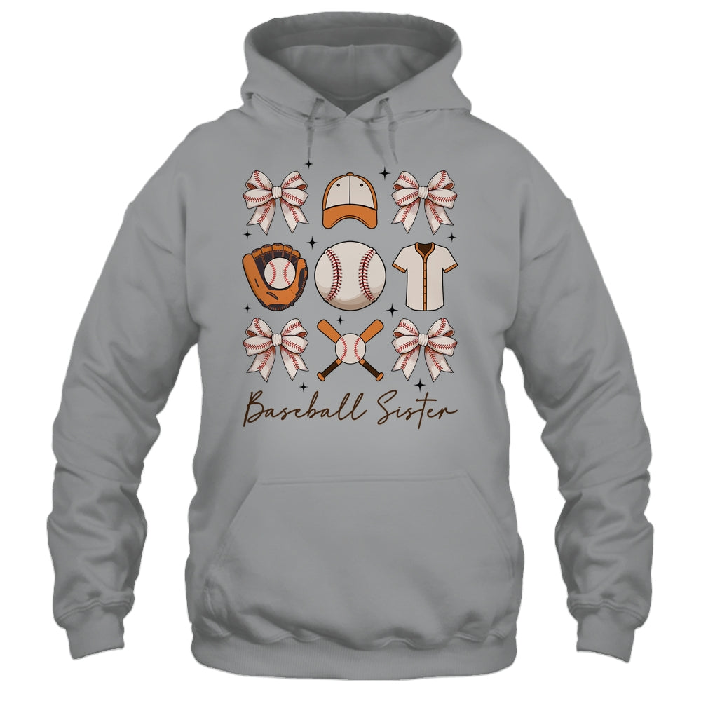 Baseball Sister Coquette Bow Fan Girls Cheer Baseball Shirt & Tank Top | siriusteestore