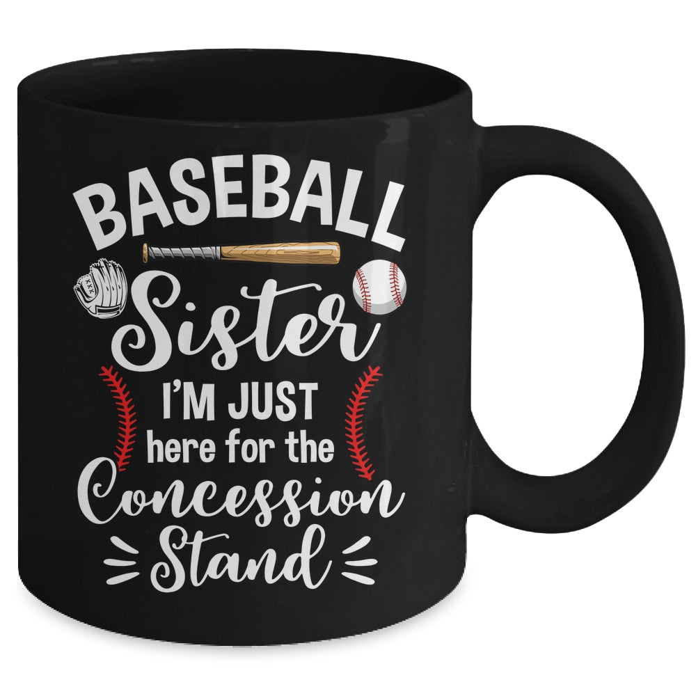 Baseball Sister Here For Concession Stand Funny Girls Women Mug | siriusteestore