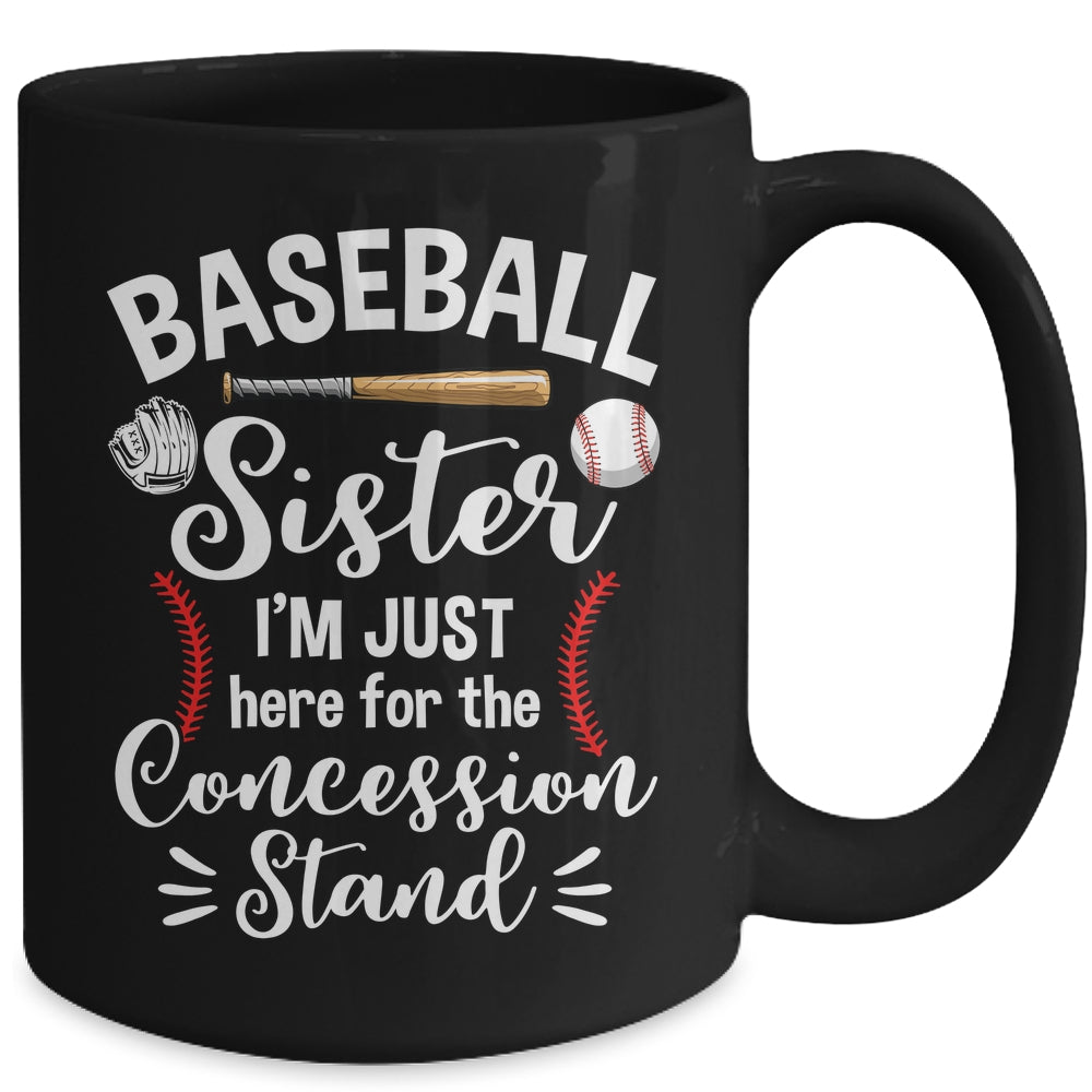Baseball Sister Here For Concession Stand Funny Girls Women Mug | siriusteestore