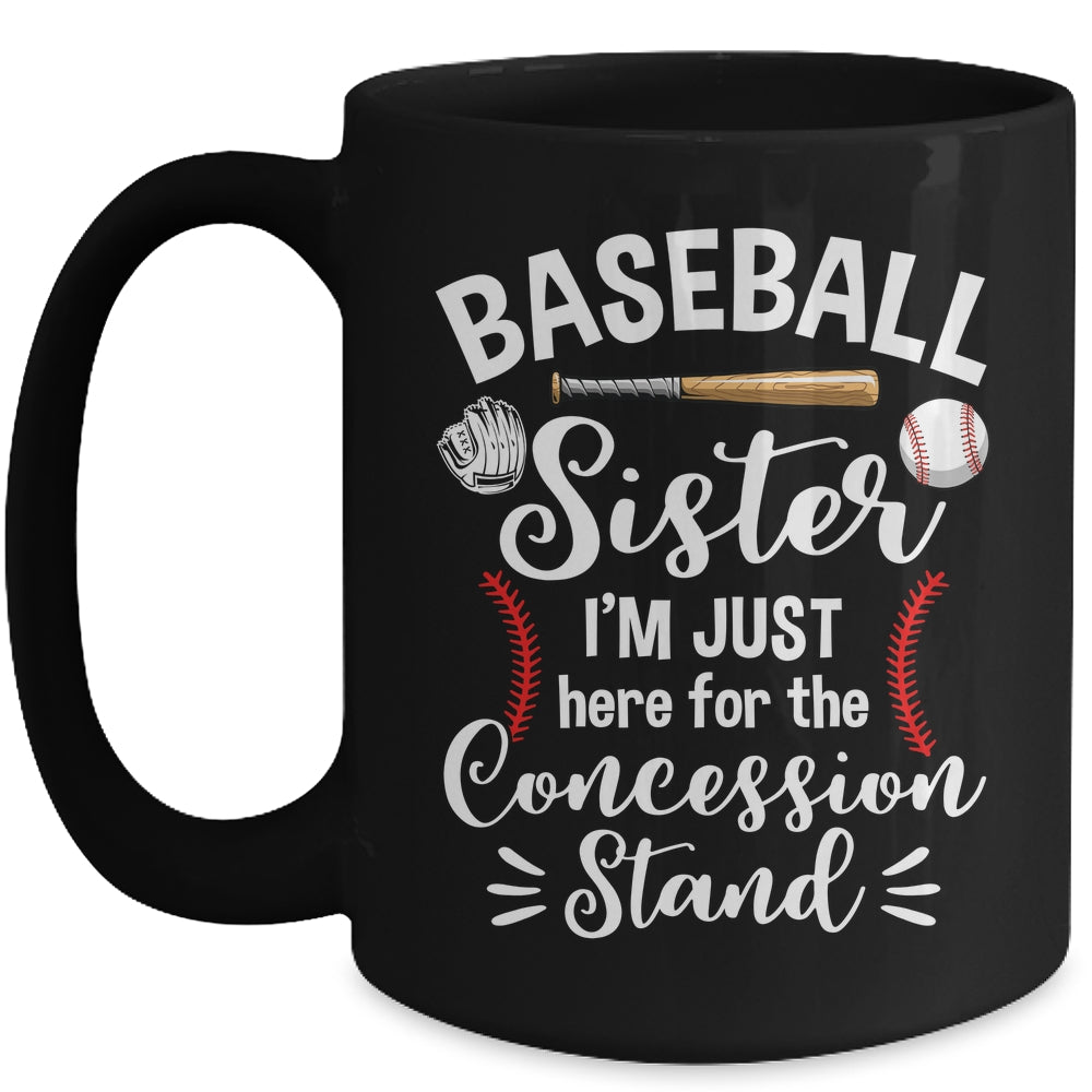 Baseball Sister Here For Concession Stand Funny Girls Women Mug | siriusteestore