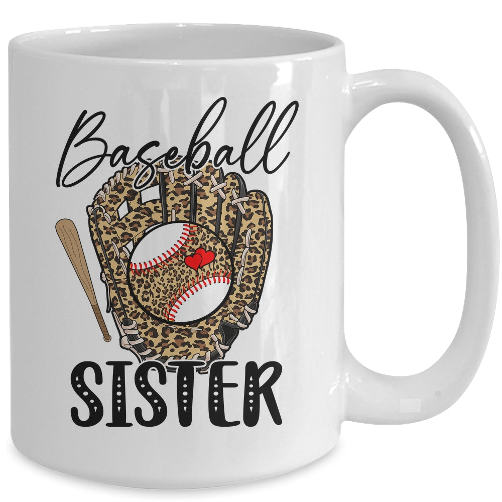 Baseball Sister Leopard Game Day Women Lover Mothers Day Mug | siriusteestore