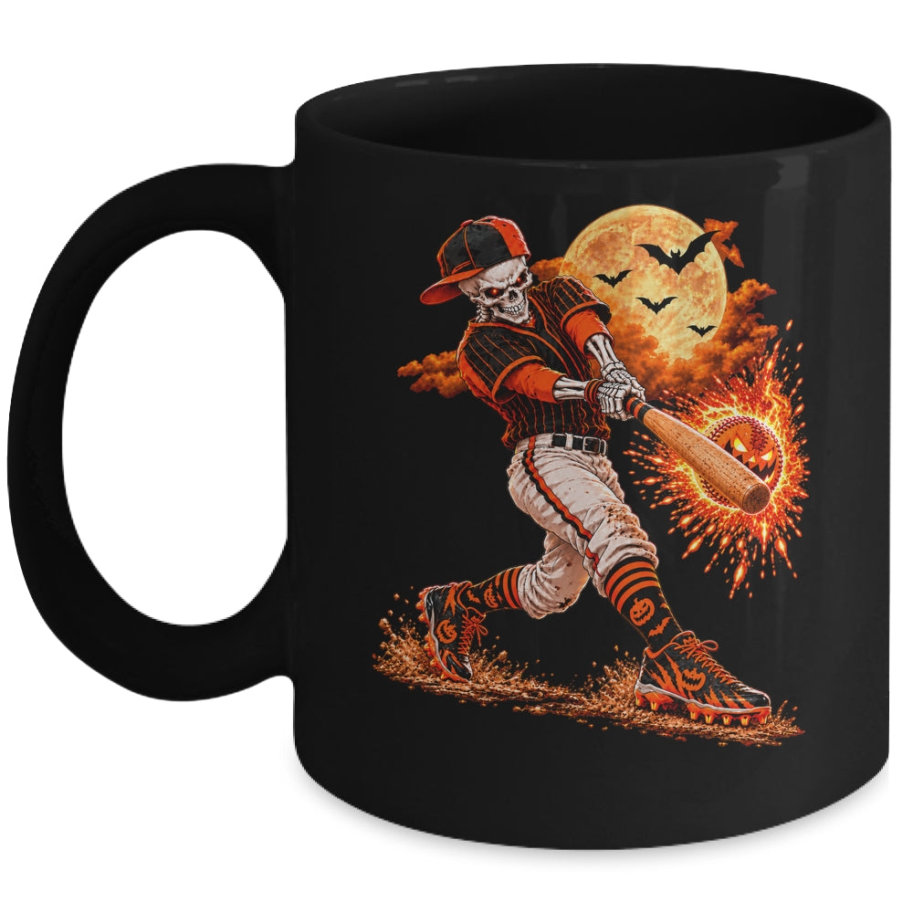 Baseball Skeleton Halloween Men Boys Baseball Halloween Mug | siriusteestore