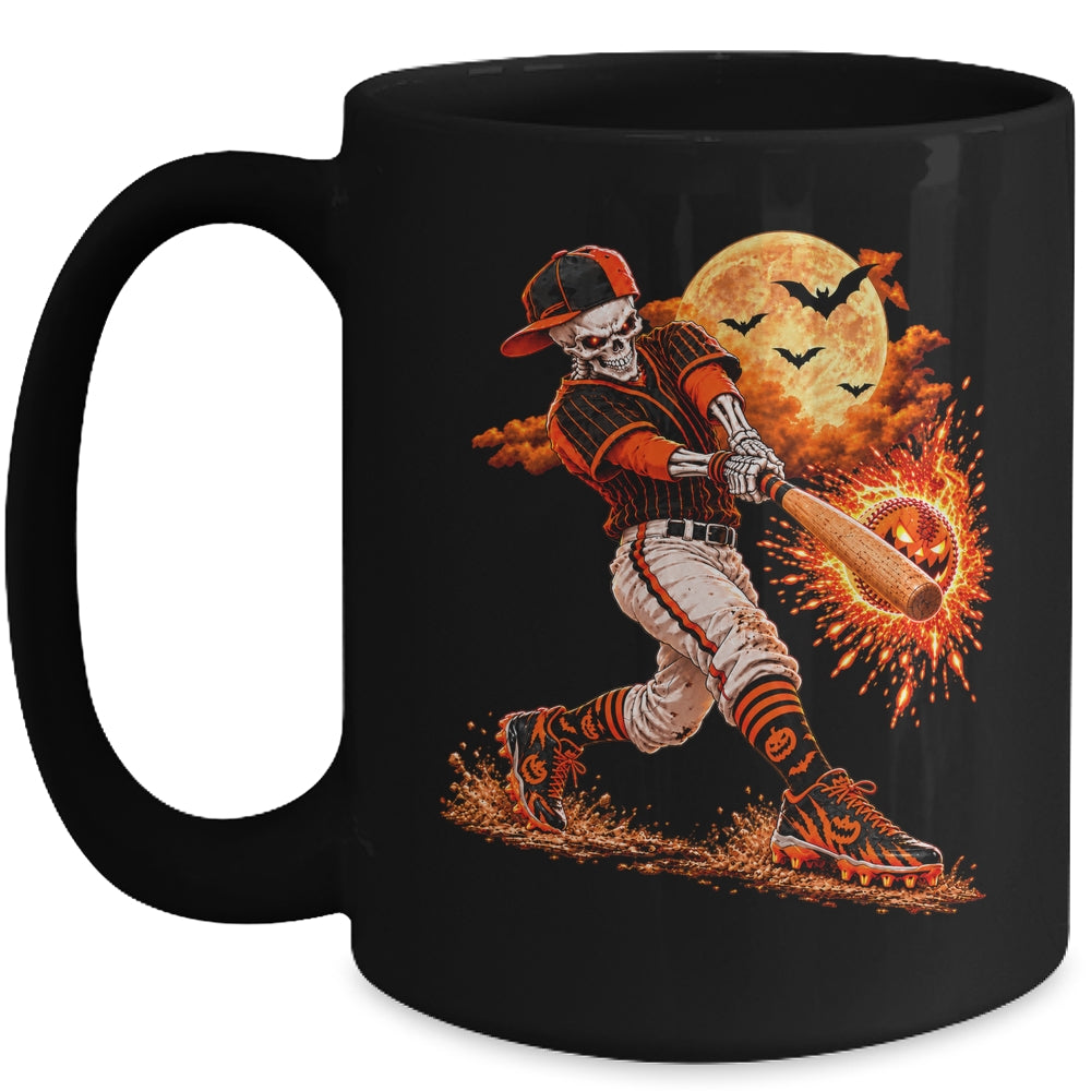 Baseball Skeleton Halloween Men Boys Baseball Halloween Mug | siriusteestore
