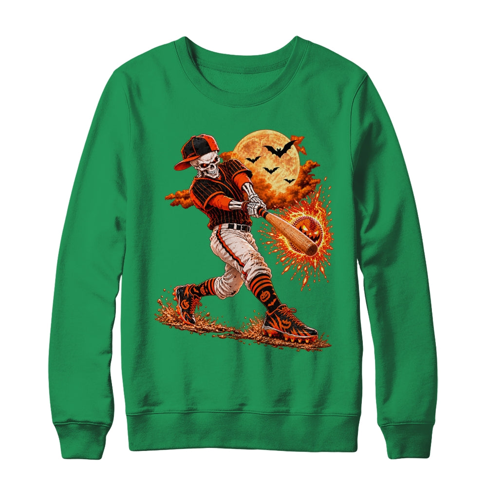 Baseball Skeleton Halloween Men Boys Baseball Halloween Shirt & Sweatshirt | siriusteestore