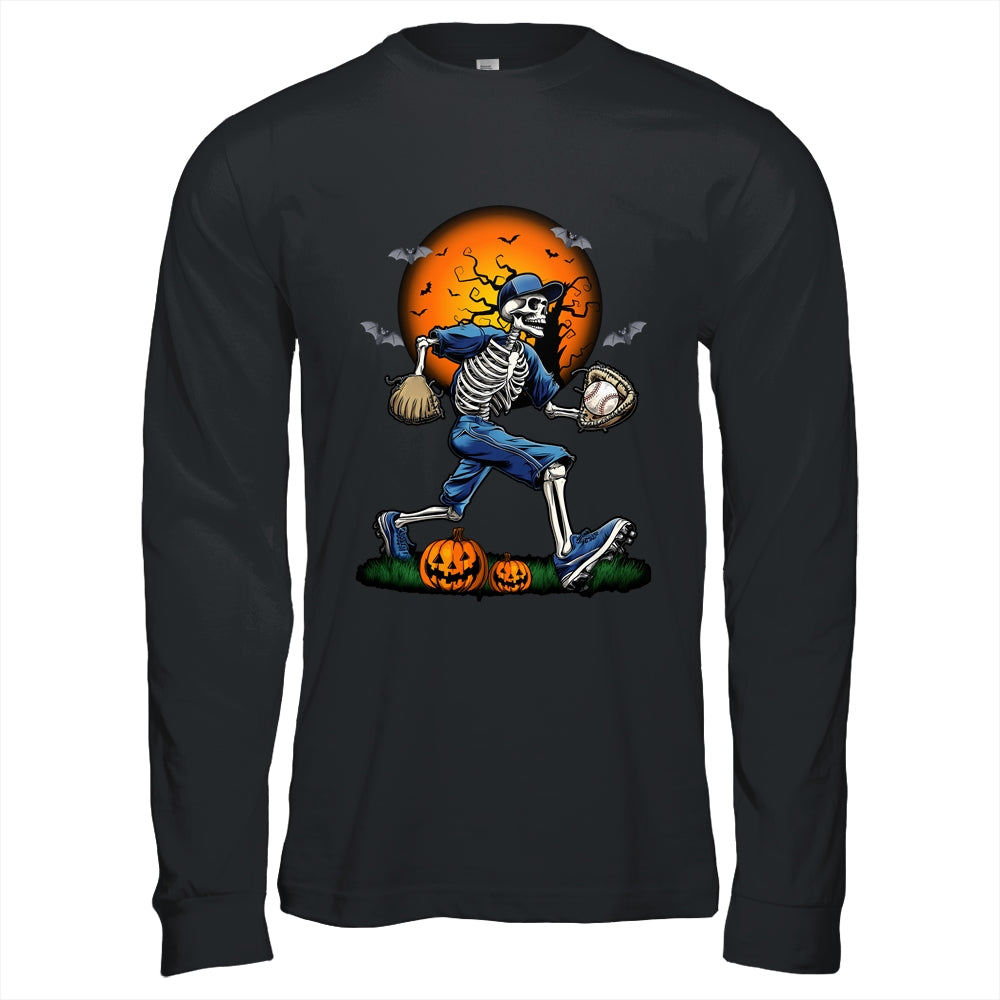 Baseball Skeleton Halloween Men Boys Baseball Spooky Season Shirt & Hoodie | siriusteestore
