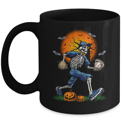 Baseball Skeleton Halloween Men Boys Baseball Spooky Season Mug | siriusteestore