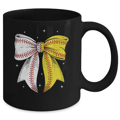 Baseball Softball Coquette Bow Game Day Heart Love Mom Life Mug | siriusteestore