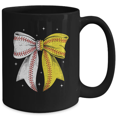 Baseball Softball Coquette Bow Game Day Heart Love Mom Life Mug | siriusteestore