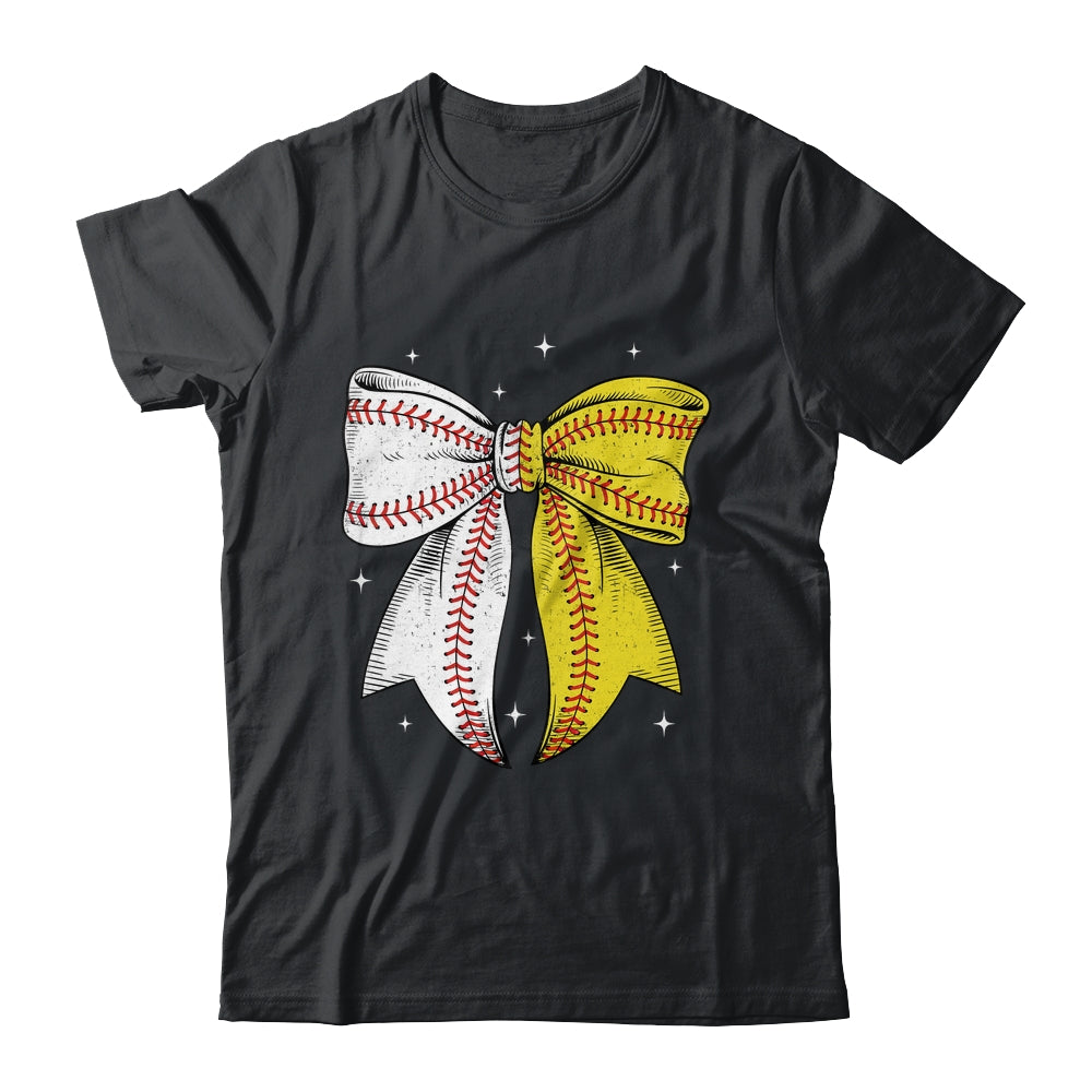 Baseball Softball Coquette Bow Game Day Heart Love Mom Life Shirt & Tank Top | siriusteestore