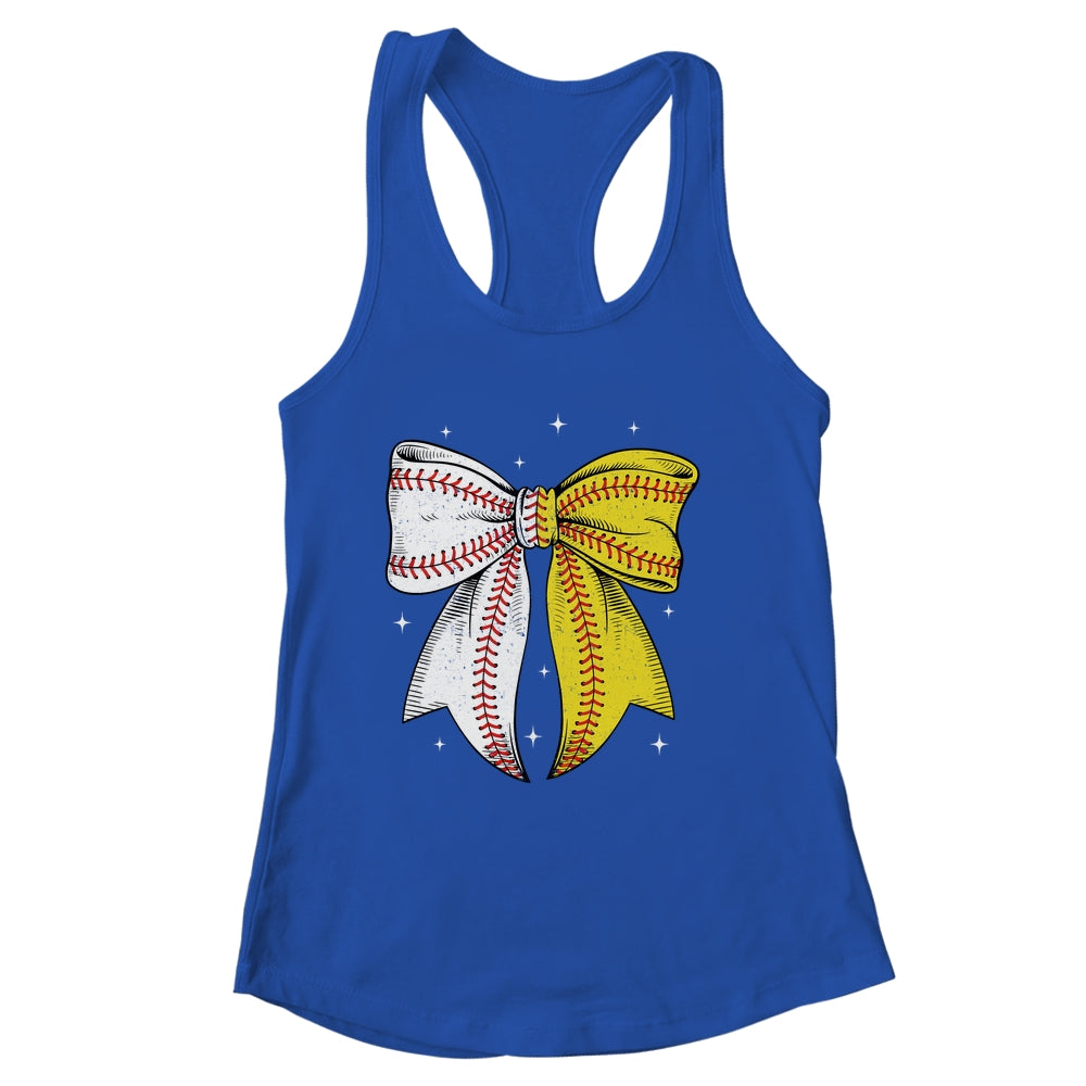 Baseball Softball Coquette Bow Game Day Heart Love Mom Life Shirt & Tank Top | siriusteestore