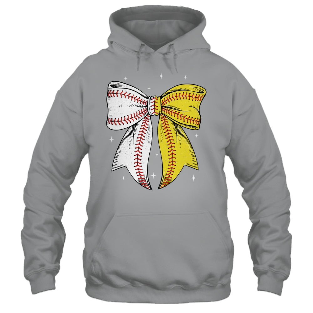Baseball Softball Coquette Bow Game Day Heart Love Mom Life Shirt & Tank Top | siriusteestore