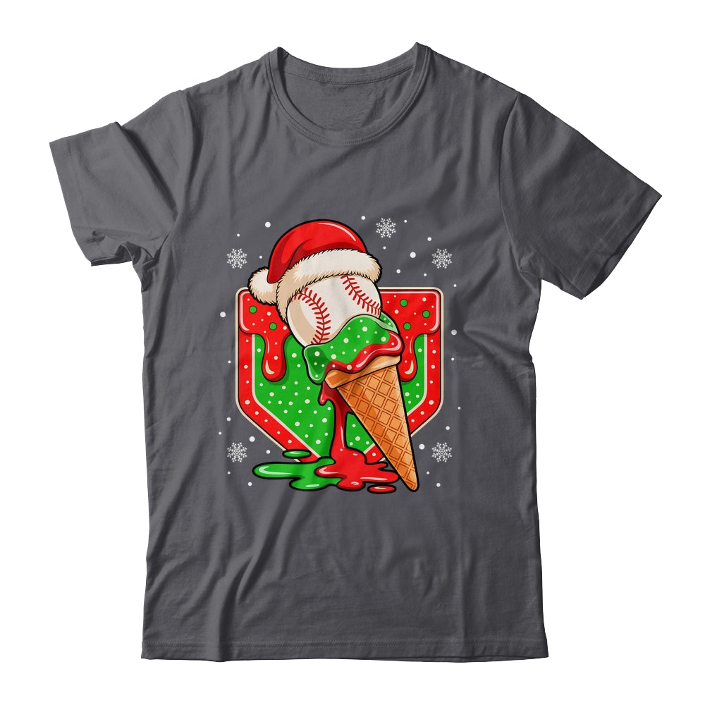Baseball Xmas Santa Christmas Baseball Ice Cream Drip Boys Shirt & Sweatshirt | siriusteestore