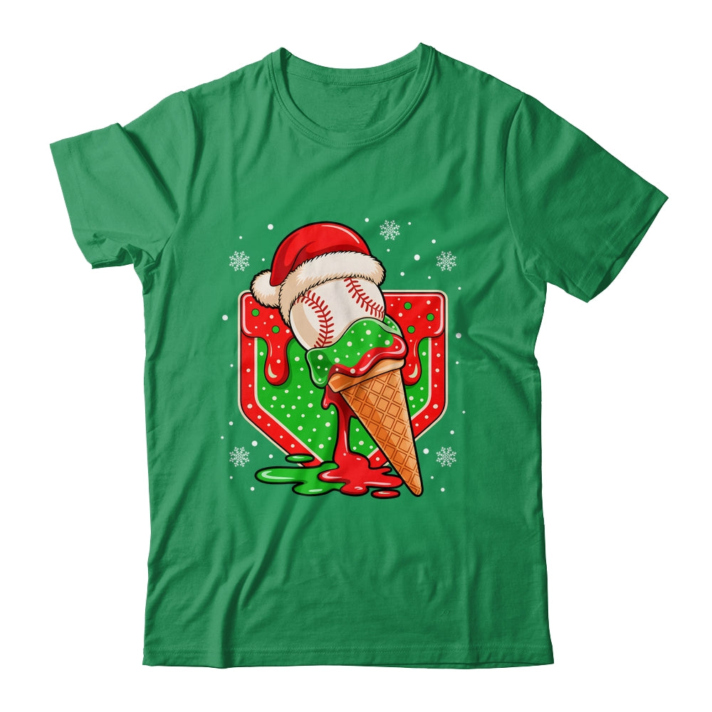 Baseball Xmas Santa Christmas Baseball Ice Cream Drip Boys Shirt & Sweatshirt | siriusteestore