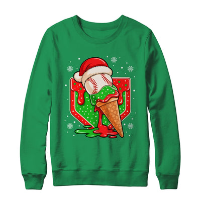 Baseball Xmas Santa Christmas Baseball Ice Cream Drip Boys Shirt & Sweatshirt | siriusteestore