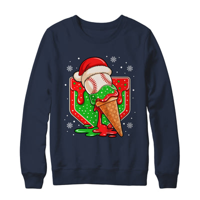 Baseball Xmas Santa Christmas Baseball Ice Cream Drip Boys Shirt & Sweatshirt | siriusteestore