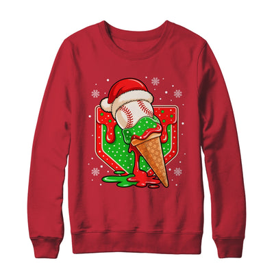 Baseball Xmas Santa Christmas Baseball Ice Cream Drip Boys Shirt & Sweatshirt | siriusteestore
