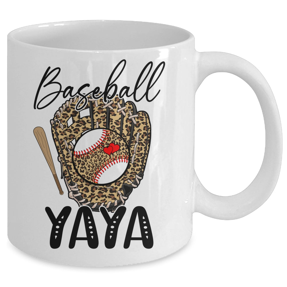 Baseball Yaya Leopard Game Day Women Lover Mothers Day Mug | siriusteestore