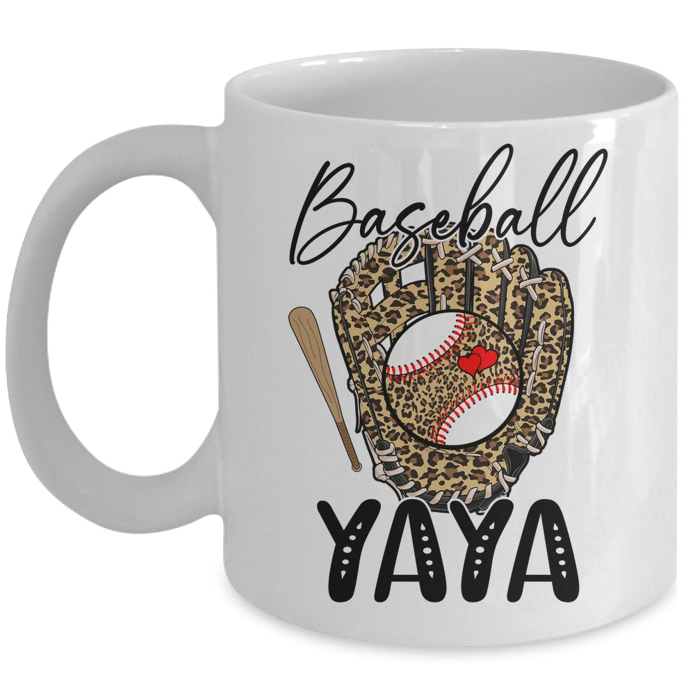 Baseball Yaya Leopard Game Day Women Lover Mothers Day Mug | siriusteestore