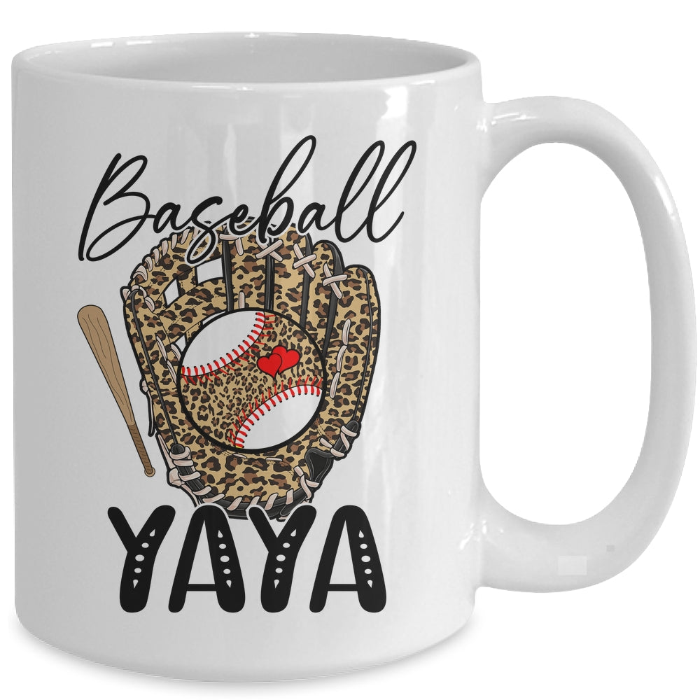 Baseball Yaya Leopard Game Day Women Lover Mothers Day Mug | siriusteestore