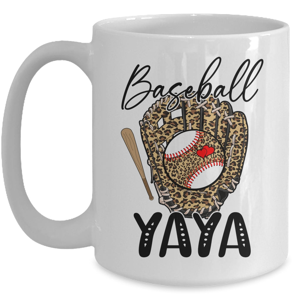 Baseball Yaya Leopard Game Day Women Lover Mothers Day Mug | siriusteestore