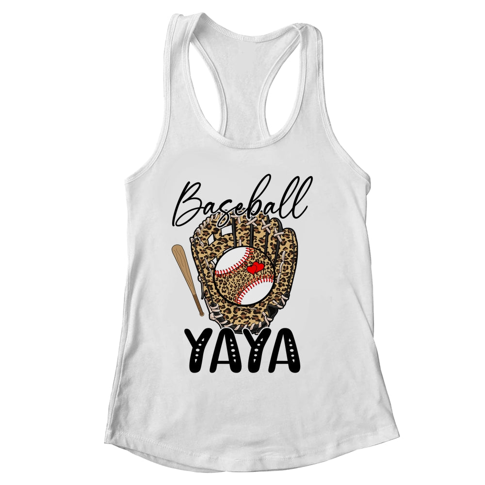 Baseball Yaya Leopard Game Day Women Lover Mothers Day Shirt & Tank Top | siriusteestore