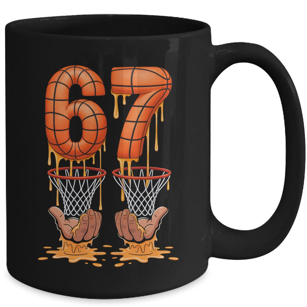Basketball 67 Six Seven Funny Basketball Ice Cream Drip Boys Mug | siriusteestore