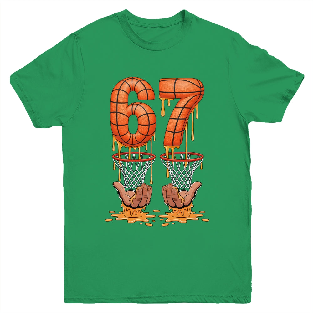 Basketball 67 Six Seven Funny Basketball Ice Cream Drip Boys Youth Shirt | siriusteestore