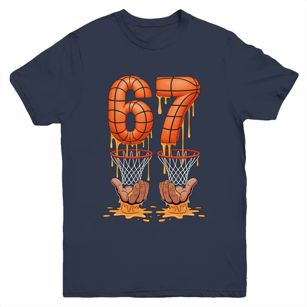 Basketball 67 Six Seven Funny Basketball Ice Cream Drip Boys Youth Shirt | siriusteestore