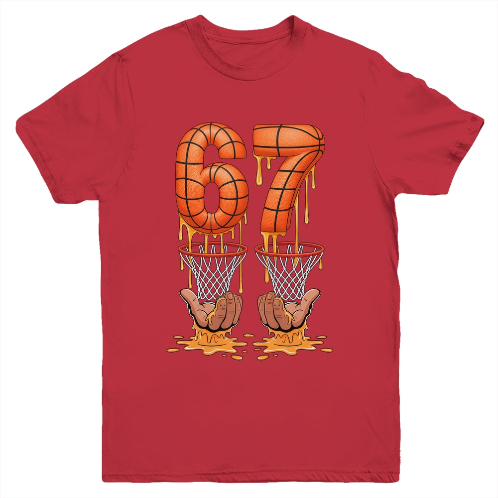 Basketball 67 Six Seven Funny Basketball Ice Cream Drip Boys Youth Shirt | siriusteestore