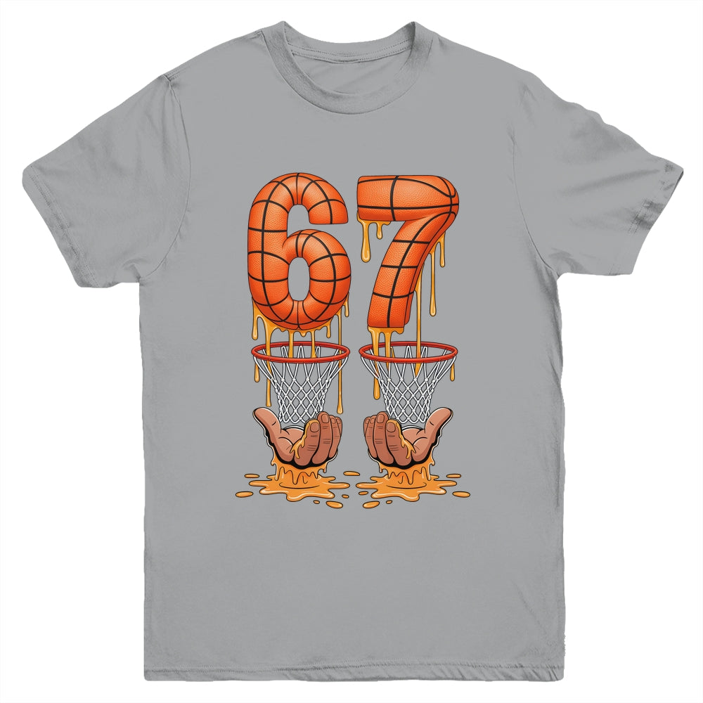 Basketball 67 Six Seven Funny Basketball Ice Cream Drip Boys Youth Shirt | siriusteestore