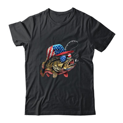Bass Fish USA Flag Fishing 4th Of July Patriotic Fishing Shirt & Tank Top | siriusteestore