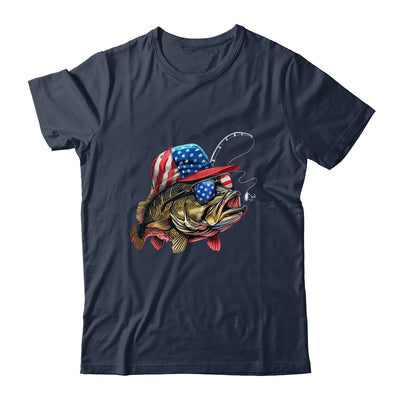 Bass Fish USA Flag Fishing 4th Of July Patriotic Fishing Shirt & Tank Top | siriusteestore