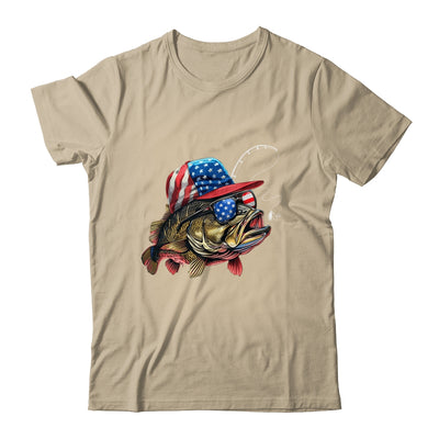 Bass Fish USA Flag Fishing 4th Of July Patriotic Fishing Shirt & Tank Top | siriusteestore