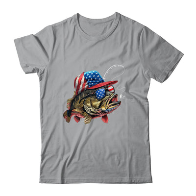 Bass Fish USA Flag Fishing 4th Of July Patriotic Fishing Shirt & Tank Top | siriusteestore