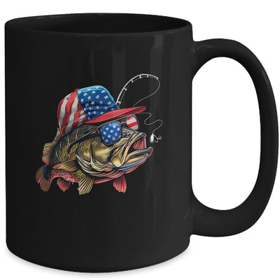 Bass Fish USA Flag Fishing 4th Of July Patriotic Fishing Mug | siriusteestore