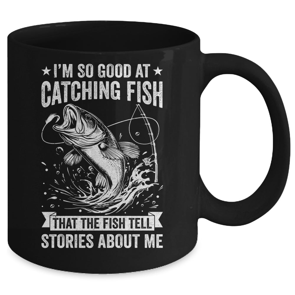 Bass Fishing Angler Funny Fisherman Catching Fish Mug | siriusteestore