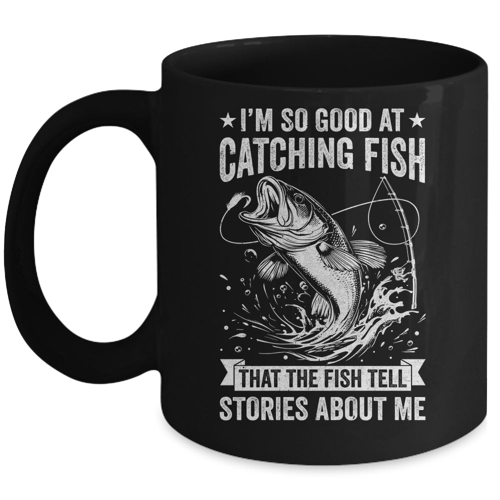 Bass Fishing Angler Funny Fisherman Catching Fish Mug | siriusteestore