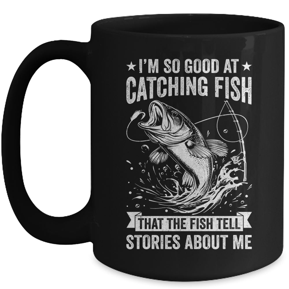 Bass Fishing Angler Funny Fisherman Catching Fish Mug | siriusteestore