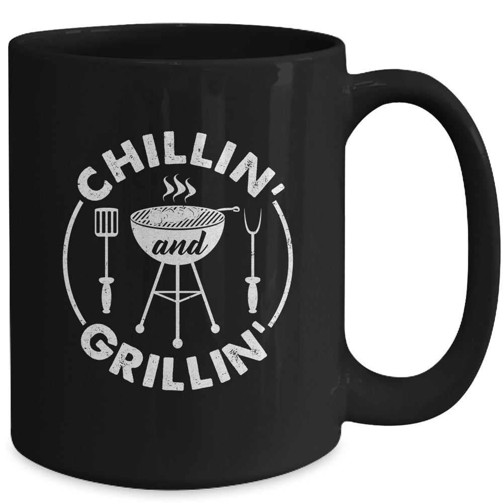 Bbq Chillin And Grillin Barbecue Funny BBQ For Men Women Mug | siriusteestore