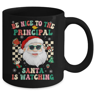Be Nice To The Principal Santa Christmas Xmas Groovy Mug | siriusteestore