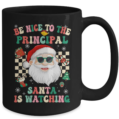 Be Nice To The Principal Santa Christmas Xmas Groovy Mug | siriusteestore
