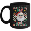 Be Nice To The SLP Teacher Santa Christmas Xmas Groovy Mug | siriusteestore